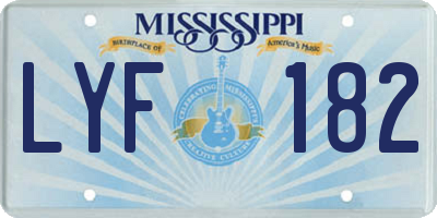 MS license plate LYF182
