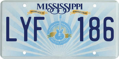 MS license plate LYF186