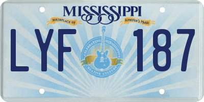 MS license plate LYF187