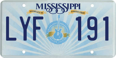 MS license plate LYF191