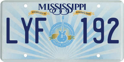 MS license plate LYF192