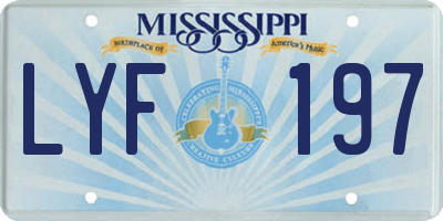 MS license plate LYF197
