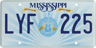 MS license plate LYF225