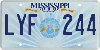 MS license plate LYF244