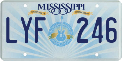 MS license plate LYF246
