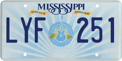 MS license plate LYF251