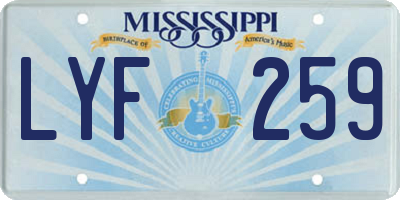 MS license plate LYF259
