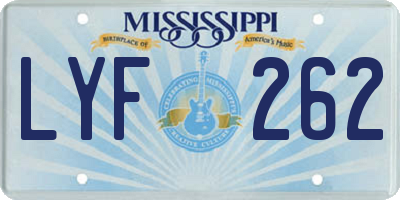 MS license plate LYF262