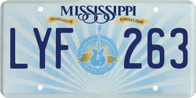 MS license plate LYF263