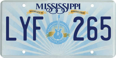 MS license plate LYF265