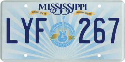 MS license plate LYF267