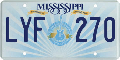 MS license plate LYF270