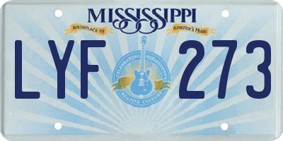MS license plate LYF273