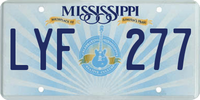 MS license plate LYF277