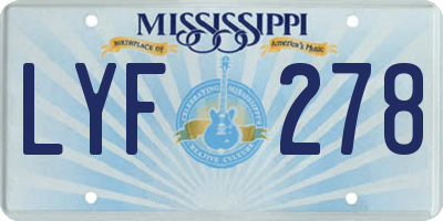 MS license plate LYF278