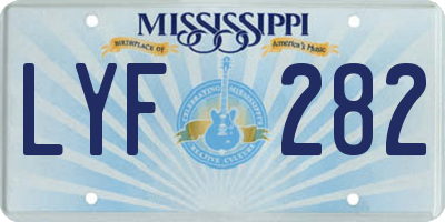 MS license plate LYF282