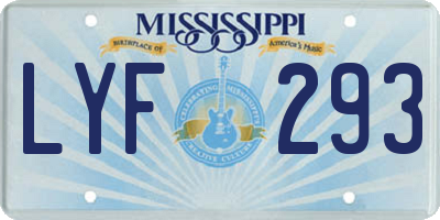 MS license plate LYF293