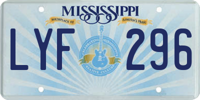MS license plate LYF296