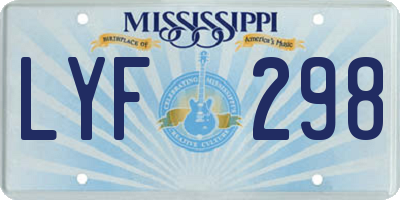 MS license plate LYF298