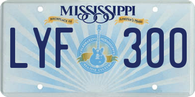MS license plate LYF300