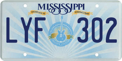 MS license plate LYF302