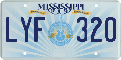 MS license plate LYF320