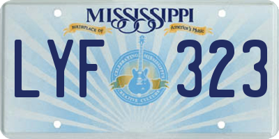MS license plate LYF323