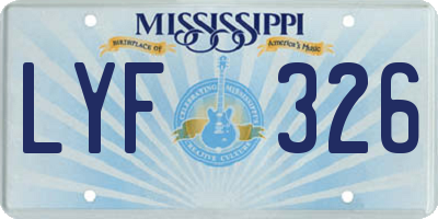 MS license plate LYF326