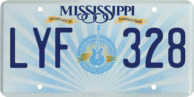MS license plate LYF328