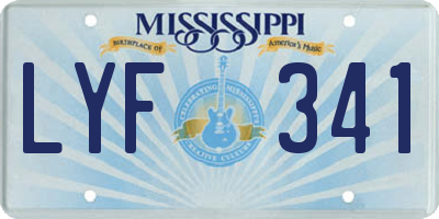 MS license plate LYF341