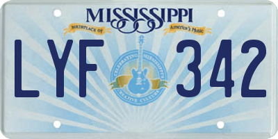 MS license plate LYF342