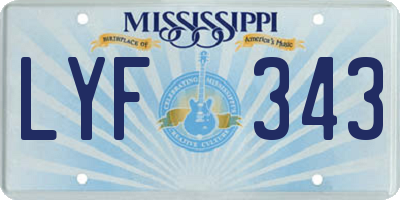 MS license plate LYF343