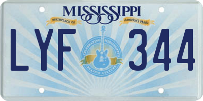 MS license plate LYF344