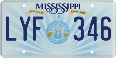 MS license plate LYF346