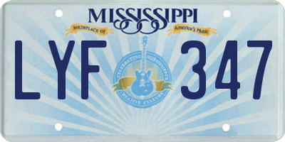 MS license plate LYF347