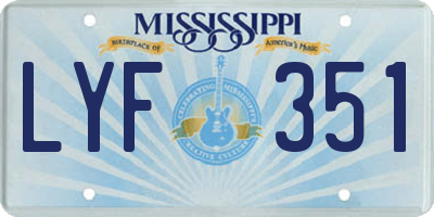 MS license plate LYF351
