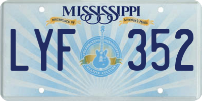 MS license plate LYF352