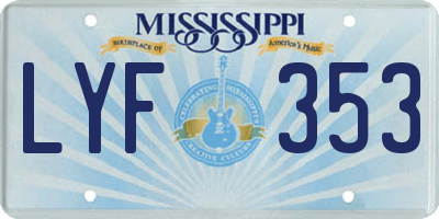 MS license plate LYF353