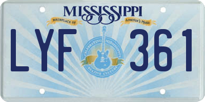 MS license plate LYF361