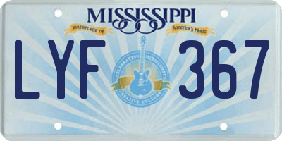 MS license plate LYF367