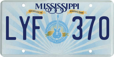 MS license plate LYF370