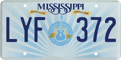 MS license plate LYF372