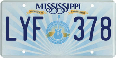 MS license plate LYF378
