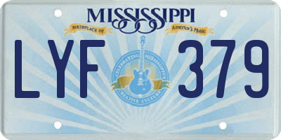 MS license plate LYF379