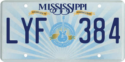 MS license plate LYF384