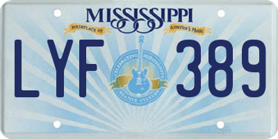 MS license plate LYF389