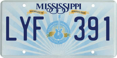 MS license plate LYF391