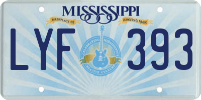 MS license plate LYF393