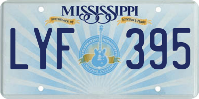 MS license plate LYF395