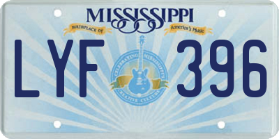 MS license plate LYF396